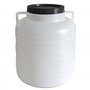 Plasteo® Tonneau à Col Large 40 Litres - Naturel - Usage Alimentaire Sans BPA - Avec Couvercle et Anses Ronds - Stockage Univers