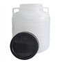 Plasteo® Tonneau à Col Large 40 Litres - Naturel - Usage Alimentaire Sans BPA - Avec Couvercle et Anses Ronds - Stockage Univers