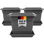 2friends Set de 3 Pots de Fleurs et soucoupes 28x28cm Anthracite