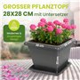 2friends Set de 3 Pots de Fleurs et soucoupes 28x28cm Anthracite