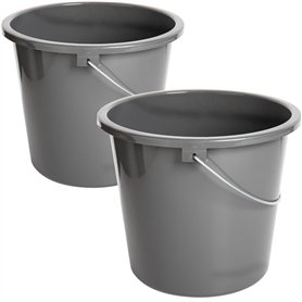 2friends Lot de 2 seaux de nettoyage de 10 l - Avec échelle graduée et poignée en métal - Seau de nettoyage en plastique sans BP