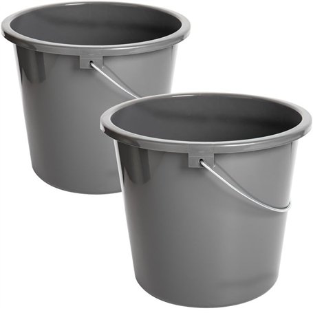 2friends Lot de 2 seaux de nettoyage de 10 l - Avec échelle graduée et poignée en métal - Seau de nettoyage en plastique sans BP