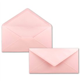 Lot de 25 enveloppes à lettre - Rose - DIN long - 110 x 220 mm (11 x 22 cm) - Fermeture humide sans fenêtre - Idéal pour cartes