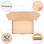 verpacking 100 Carton d'expédition pliable 24 x 16 x 4,5 cm, Blanc, MB-3 cartons d'expédition extra-plats DIN A5 (23 x 15,5 x 4,
