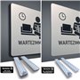 Türschilder24 Plaque de porte XXL 125 x 125 mm Panneau WC + panneau de direction en aluminium Panneau de 15 mm en aluminium (pan