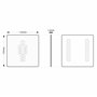 Türschilder24 Plaque de porte XXL 125 x 125 mm Panneau WC + panneau de direction en aluminium Panneau de 15 mm en aluminium (pan