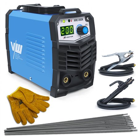 Poste de soudage à électrodes 200 A - SET 12 pièces - Poste de soudage inverter - Inverter - ARC Welder - Appareil pour débutant