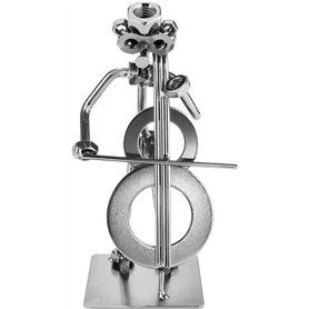 BRUBAKER Figurine en Écrous de Musicien avec Violoncelle - Figurine Artisanale en Métal Violoncelliste - Figurine en Métal Music