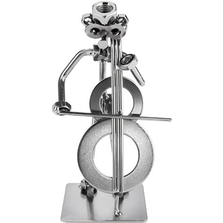 BRUBAKER Figurine en Écrous de Musicien avec Violoncelle - Figurine Artisanale en Métal Violoncelliste - Figurine en Métal Music