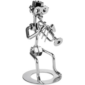 BRUBAKER Figurine en Écrous de Musicien avec Trompette - Artisanale en Métal - Décoration Cadeau pour Trompettiste et Passionnés
