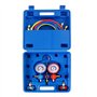 CCLIFE Recharge Climatisation Voiture，Manometre Climatisation Kit de Remplissage Gaz Clim Auto R134a Manifold Frigoriste R12 R22