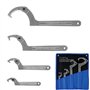 CCLIFE 4 pièces Clé à ergot articulée pour écrous à encoches latérales CR-V 19-170mm Clé à Crochet réglable en C