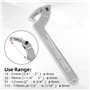 CCLIFE 4 pièces Clé à ergot articulée pour écrous à encoches latérales CR-V 19-170mm Clé à Crochet réglable en C