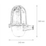 Lampe bateau en laiton côtelé IP64 élégant maritime E27 Premium Lampe murale extérieure Maison balcon