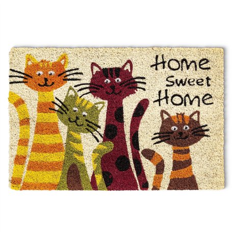 Paillasson en fibre de coco pour l'intérieur et l'extérieur - 40 x 60 cm - Paillasson en fibre de coco - Inscription Sweet Home