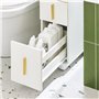 SoBuy Armoire Toilettes WC Support Papier Toilette Meuble de Salle de Bain, Armoire de Salle de Bain sur roulettes, 1 Porte-Bros