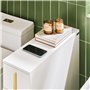 SoBuy Armoire Toilettes WC Support Papier Toilette Meuble de Salle de Bain, Armoire de Salle de Bain sur roulettes, 1 Porte-Bros