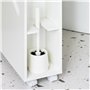 SoBuy Armoire Toilettes WC Support Papier Toilette Meuble de Salle de Bain, Armoire de Salle de Bain sur roulettes, 1 Porte-Bros