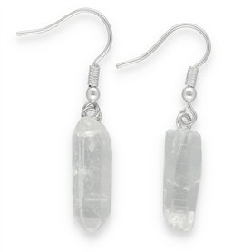 Boucles d'oreilles pendantes en cristal de roche | Boucles d'oreilles en pierre précieuse | Taille 2