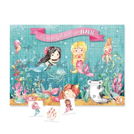 Papierdrachen Calendrier de l'Avent avec des tatouages pour enfants à coller - Tatouages avec des sirènes et d'autres dessins po