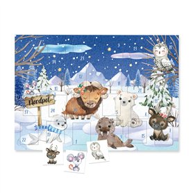 Papierdrachen Calendrier de l'Avent avec des tatouages pour enfants à coller - Tatouages avec des animaux d'hiver et d'autres de