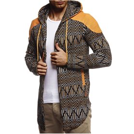 Leif Nelson LN8332 Veste de survêtement longue à capuche pour homme Noir
