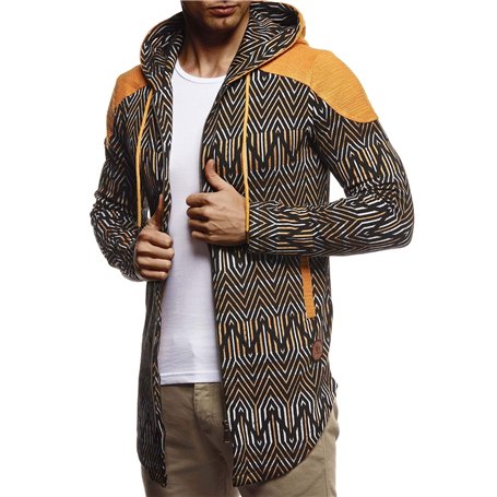 Leif Nelson LN8332 Veste de survêtement longue à capuche pour homme Noir