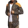 Leif Nelson LN8332 Veste de survêtement longue à capuche pour homme Noir