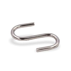 Lot de 100 crochets en S en métal en forme de S - Diamètre : 2 mm - Longueur : 27 mm - Pour plafonds grillagés