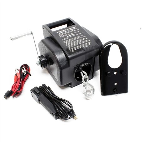 Wiltec Treuil électrique – 12 V – Traction jusqu’à 4990 kg – Cabestan à câble 10