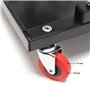 Wiltec Tabouret de mécanicien 37,5 x 36 x 38,5 cm Noir Rouge Servante d’atelier Mobile sur roulette Plateau Outils inclus Rangem