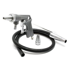 WilTec Kit Pistolet de sablage à air comprimé avec Tuyau d’Aspiration Buse de Rechange 6