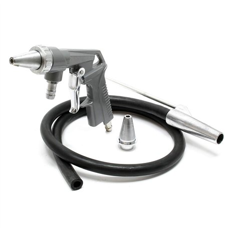 WilTec Kit Pistolet de sablage à air comprimé avec Tuyau d’Aspiration Buse de Rechange 6