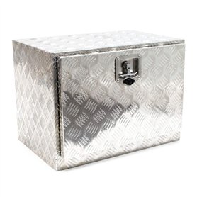 Wiltec Boîte de rangement en aluminium – 615 x 400 x 450 mm – avec Serrure et 2 Clés – Caisse à outils Malle de transport Box po
