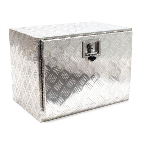 Wiltec Boîte de rangement en aluminium – 615 x 400 x 450 mm – avec Serrure et 2 Clés – Caisse à outils Malle de transport Box po