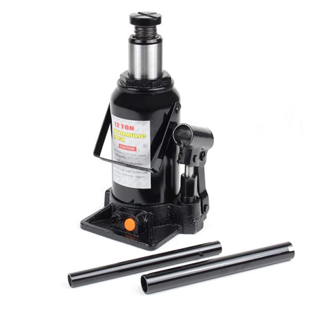 Cric Bouteille hydraulique 12T Vérin de Levage avec Fonction Descente Lente