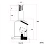Cric Bouteille hydraulique 20T Vérin de Levage avec Fonction Descente Lente, 244-449 mm