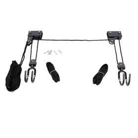 WilTec Système Levage Universel Canoë 45kg Palan Poulie Treuil Suspension Murale Fixation Plafond Ascenseur