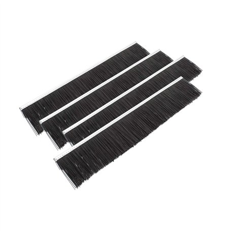 Wiltec Jeu 4x Brosse de rechange 55 cm – pour Balayeur à pelouse 105 cm – pour Balai ramasseur autoporté pour Tondeuse autoporté