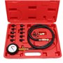 WilTec Kit Testeur de Pression d’Huile de Véhicules Set 12 pcs. Jauge Pression d’Huile 0-10bar 0-140psi