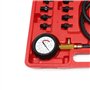 WilTec Kit Testeur de Pression d’Huile de Véhicules Set 12 pcs. Jauge Pression d’Huile 0-10bar 0-140psi