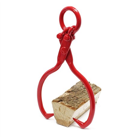 Wiltec Grappin forestier pour troncs – 205 × 55 x 490 mm – Ouverture max. 450 mm – Force max. 680 kg – Outil pince de levage ave