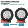 Wiltec Lot de 2 Cales de roue rondes – 320 x 150 x 110 mm / 190 x 150 x 80 mm – Capacité 13 t – avec Niveau à bulle en T – Prote