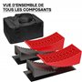 Wiltec Lot de 2 Cales de roue rondes – 320 x 150 x 110 mm / 190 x 150 x 80 mm – Capacité 13 t – avec Niveau à bulle en T – Prote