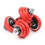 LUXTRI Kit d’haltères Courts & Longs 20kg Set 2en1 avec 12 Plaques de poids Barres Extension Fitness