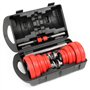 LUXTRI Kit d’haltères Courts & Longs 20kg Set 2en1 avec 12 Plaques de poids Barres Extension Fitness