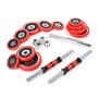 LUXTRI Kit d’haltères Courts & Longs 20kg Set 2en1 avec 12 Plaques de poids Barres Extension Fitness