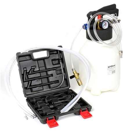 WilTec Appareil Remplissage d’Huile 6l 13 adaptateurs ATF Boîte de Vitesses Modernes Vidange du Moteur