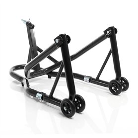 XPOtool Bloque Roue de Moto pour Pneu Avant – sous Té de Fourche – Colonne de Direction 5 Adaptateurs 13-18 mm – en Acier – Béqu