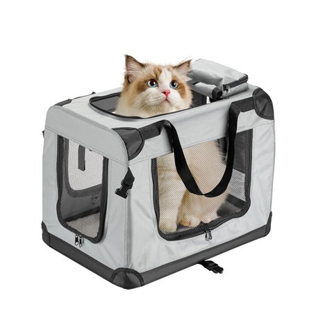 Fudajo Caisse de Transport Grise Pliable pour Animaux domestiques
